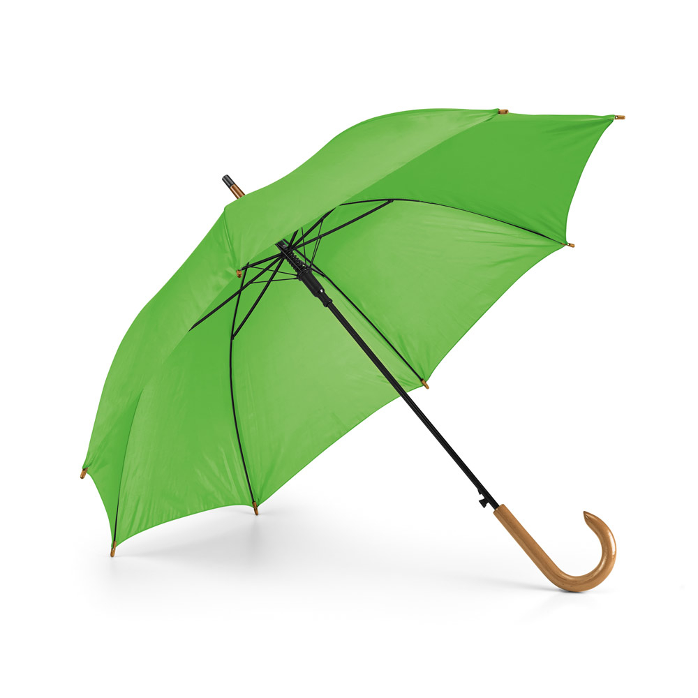 Parapluie publicitaire avec poignée en bois Vert Clair